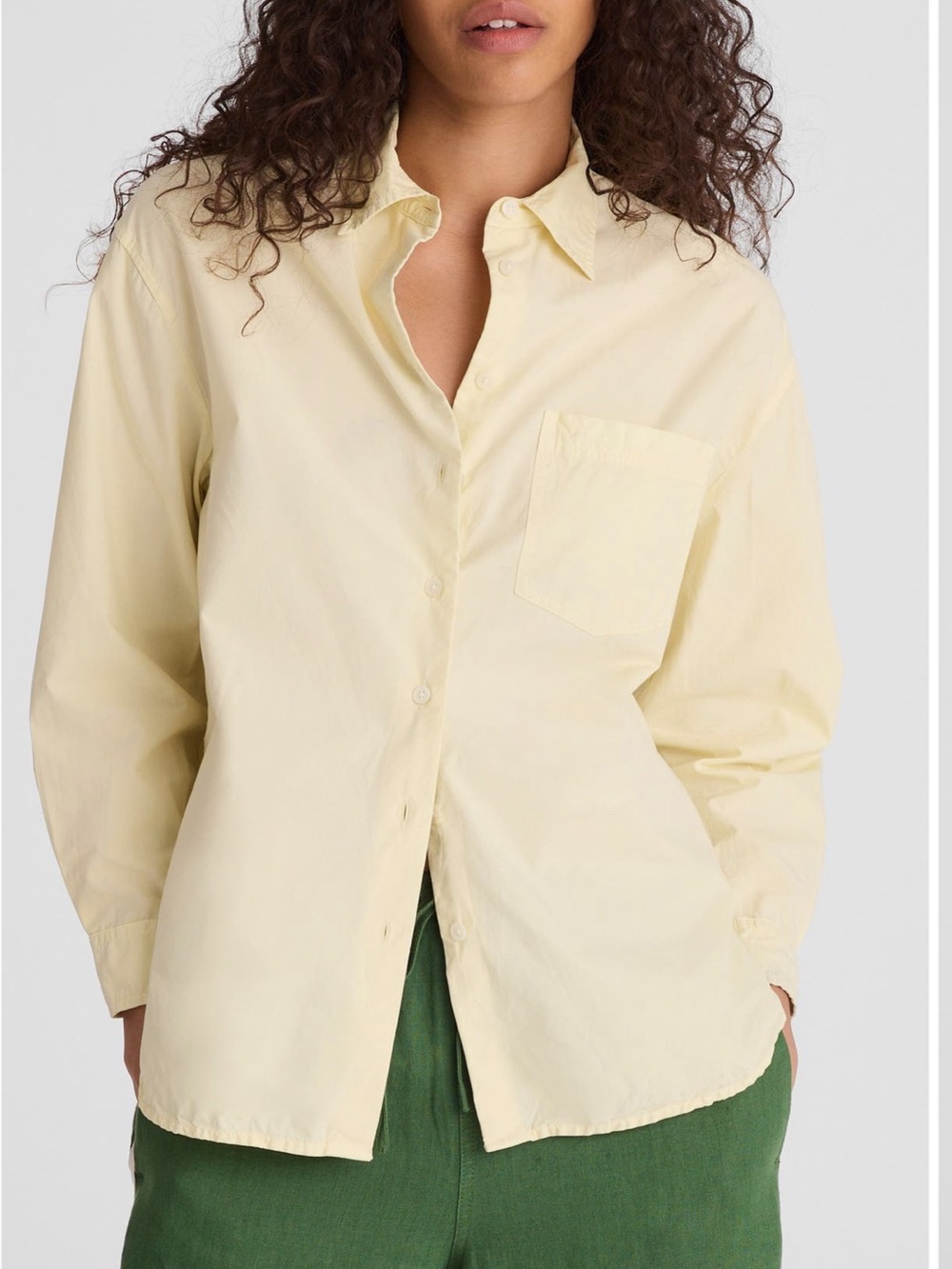 NWT Madewell Easy Poplin Button- Up Shirt in Pineapple Yellow Size XS
